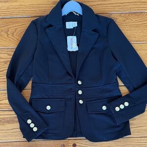 Joie Black Blazer with Gold Buttons